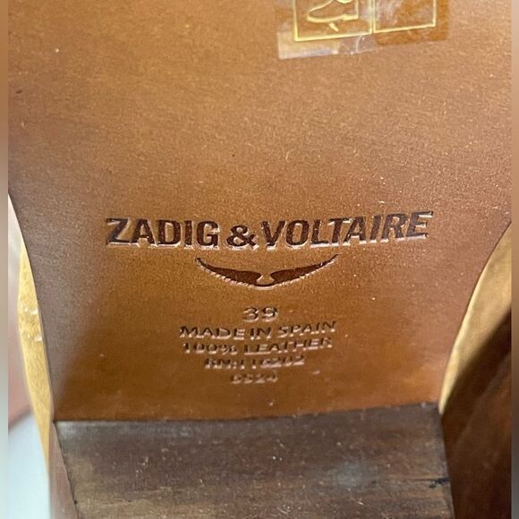 Zadig & Voltaire Tyler Suede pointed toe Western heeled Ankle Bootie FR 39/US 8 - Picture 12 of 17